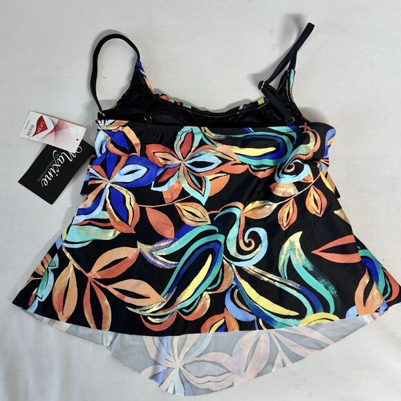 Maxine Of Hollywood Watercolor Expressions Two Tiered Tankini Top - Picture 8 of 13